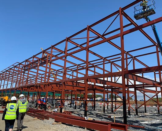 Erection of steelwork on site of the new Lismore Comprehensive School